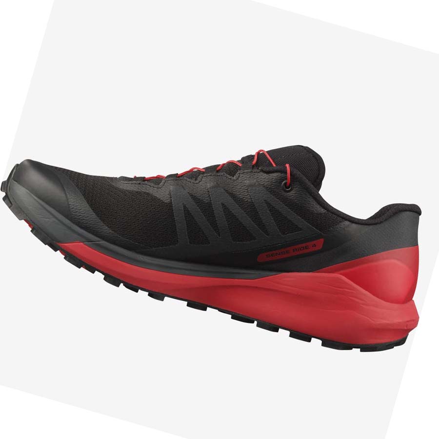 Salomon SENSE RIDE 4 Trail Futócipő Férfi Fekete Piros | HU 2133VRW